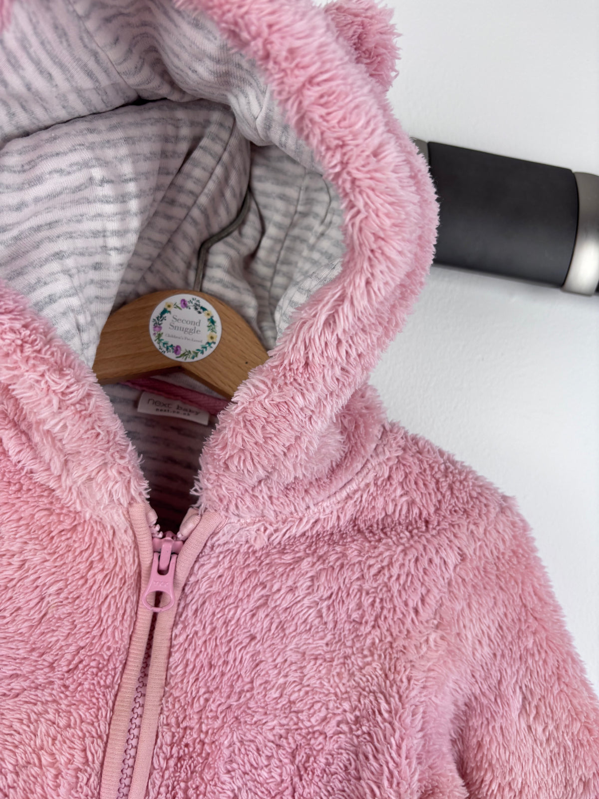 Next Pink Fleece Pramsuit 6-9 Months-Pramsuits-Second Snuggle Preloved