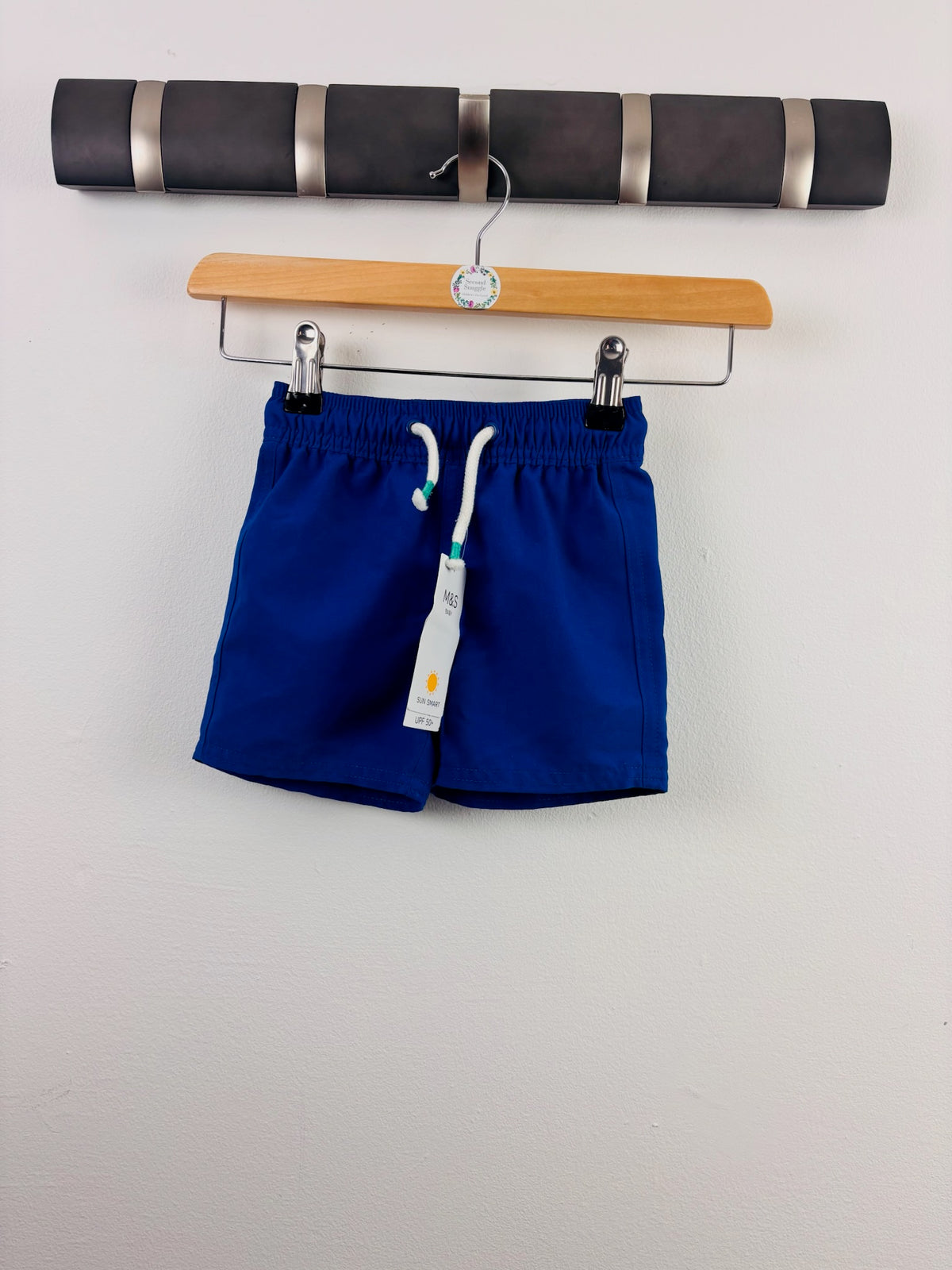 M&S Royal Blue Swim Shorts 9-12 Months-Shorts-Second Snuggle Preloved