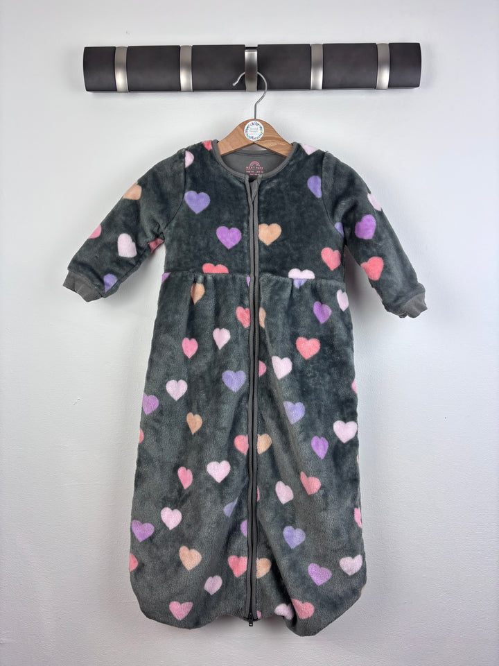 Next Grey Heart Print Sleeping Bag 6-12 Months-Sleeping Bags-Second Snuggle Preloved