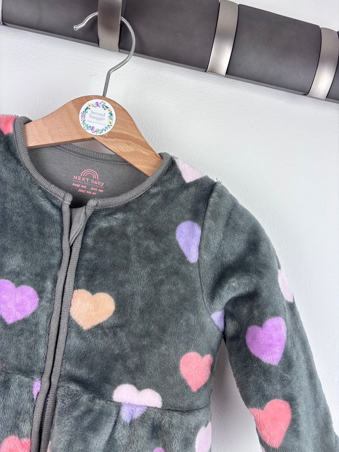 Next Grey Heart Print Sleeping Bag 6-12 Months-Sleeping Bags-Second Snuggle Preloved