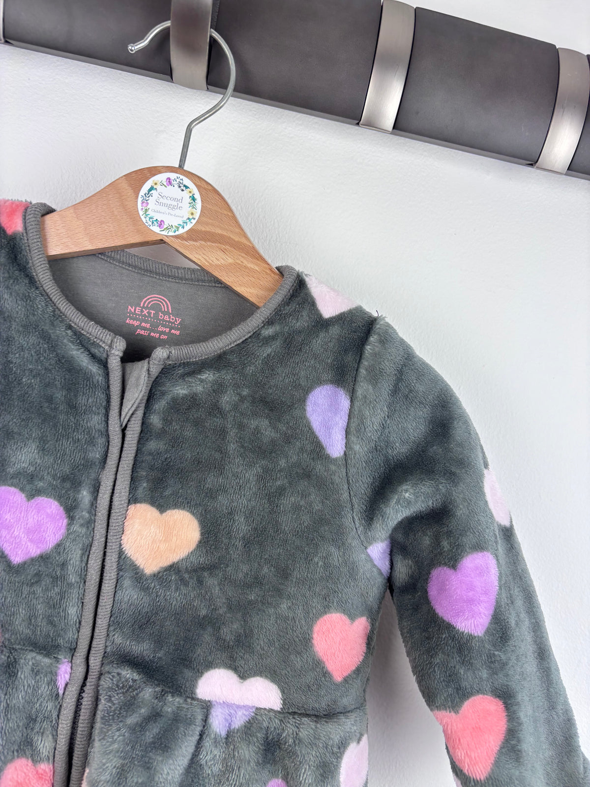 Next Grey Heart Print Sleeping Bag 6-12 Months-Sleeping Bags-Second Snuggle Preloved