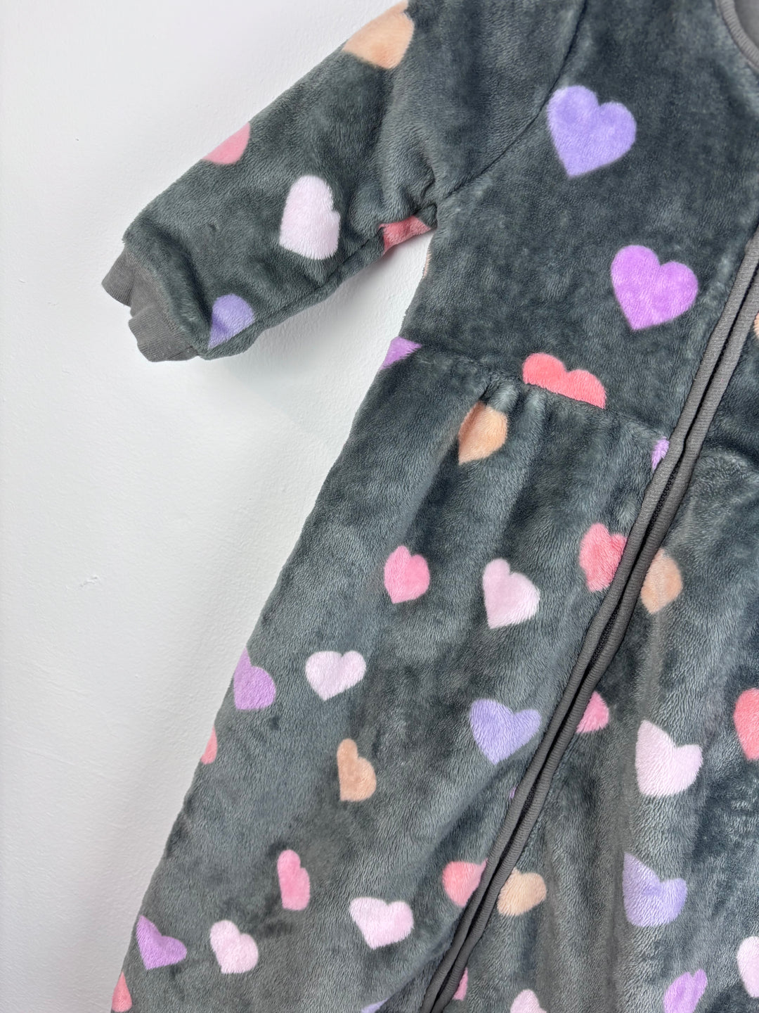 Next Grey Heart Print Sleeping Bag 6-12 Months-Sleeping Bags-Second Snuggle Preloved