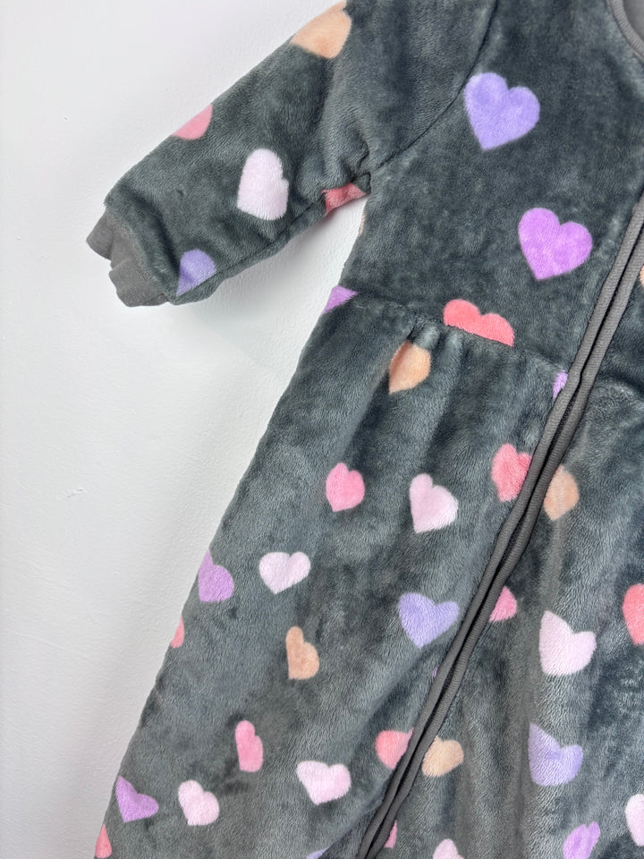 Next Grey Heart Print Sleeping Bag 6-12 Months-Sleeping Bags-Second Snuggle Preloved