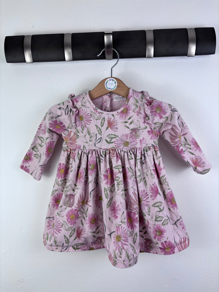 Next Pink Floral Long Sleeve Dress 3-6 Months-Dresses-Second Snuggle Preloved