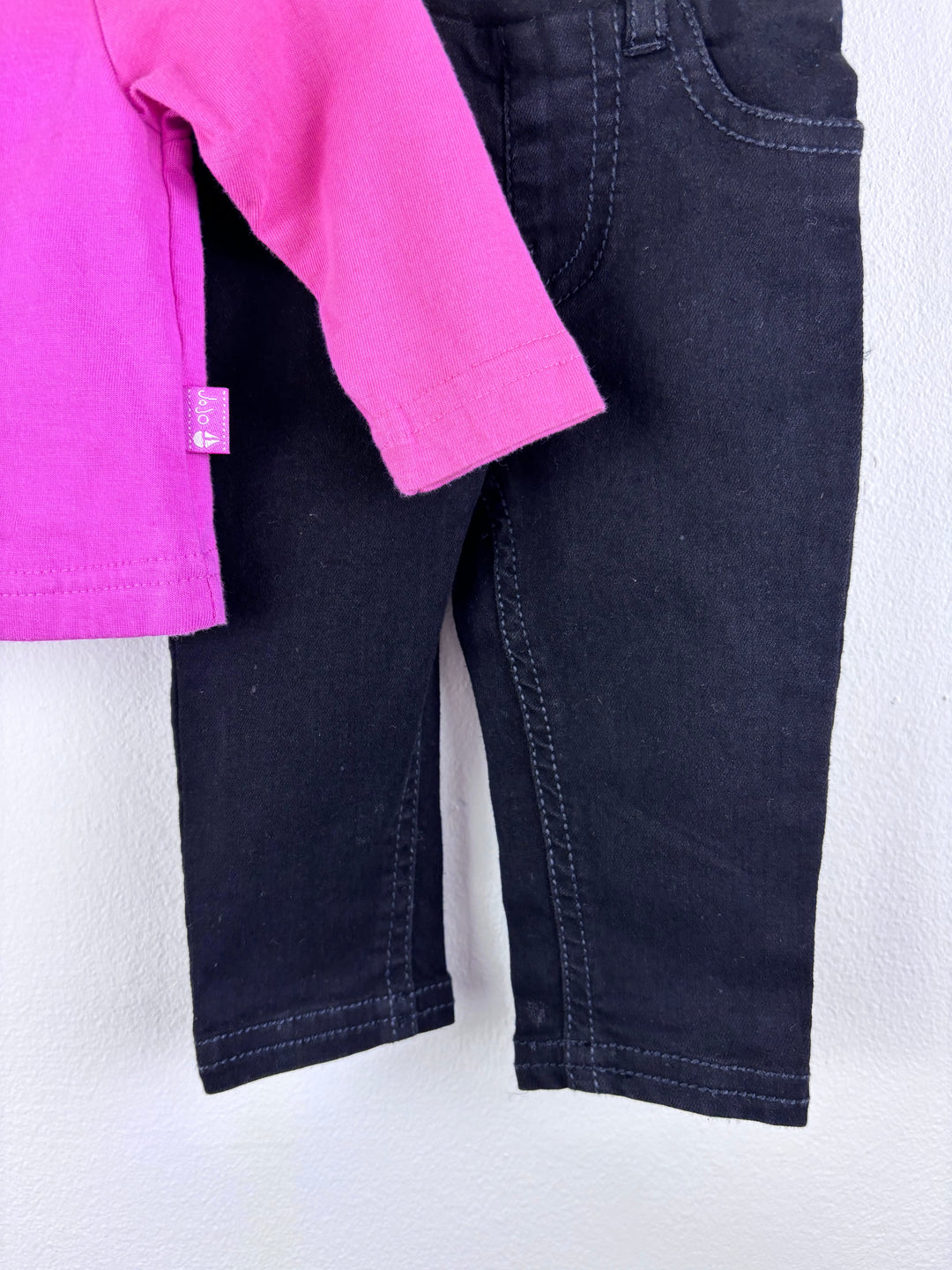 JoJo Maman Bebe Pink Unicorn Top and Black Leggings Set 0-3 Months-Sets-Second Snuggle Preloved