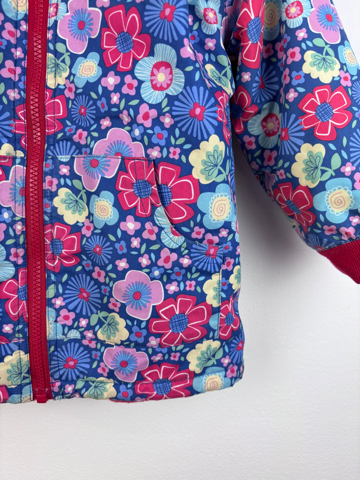 JoJo Maman Bebe Floral Print Coat 3-4 Years-Coats-Second Snuggle Preloved