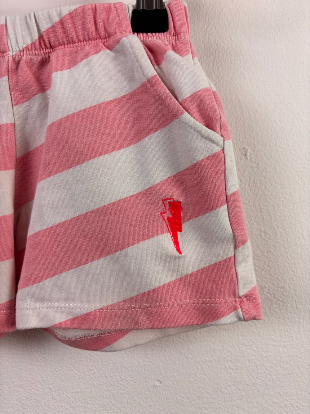 Scamp & Dude Pink Stripe Lightning Bolt Shorts 1-2 Years-Shorts-Second Snuggle Preloved
