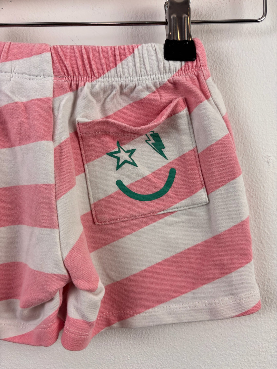 Scamp & Dude Pink Stripe Lightning Bolt Shorts 1-2 Years