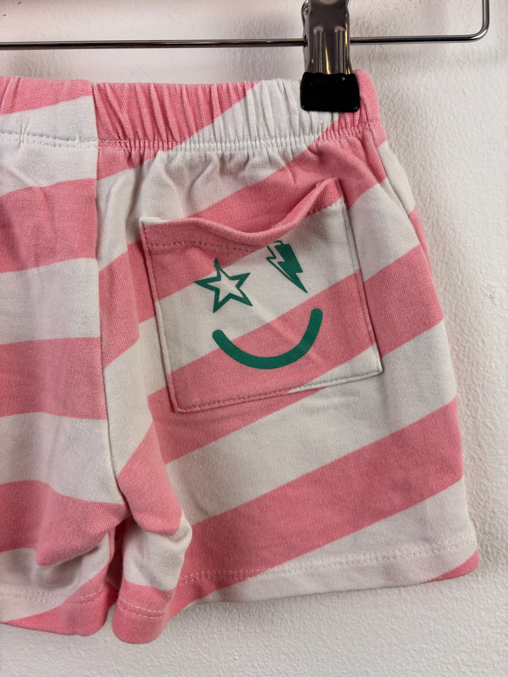 Scamp & Dude Pink Stripe Lightning Bolt Shorts 1-2 Years
