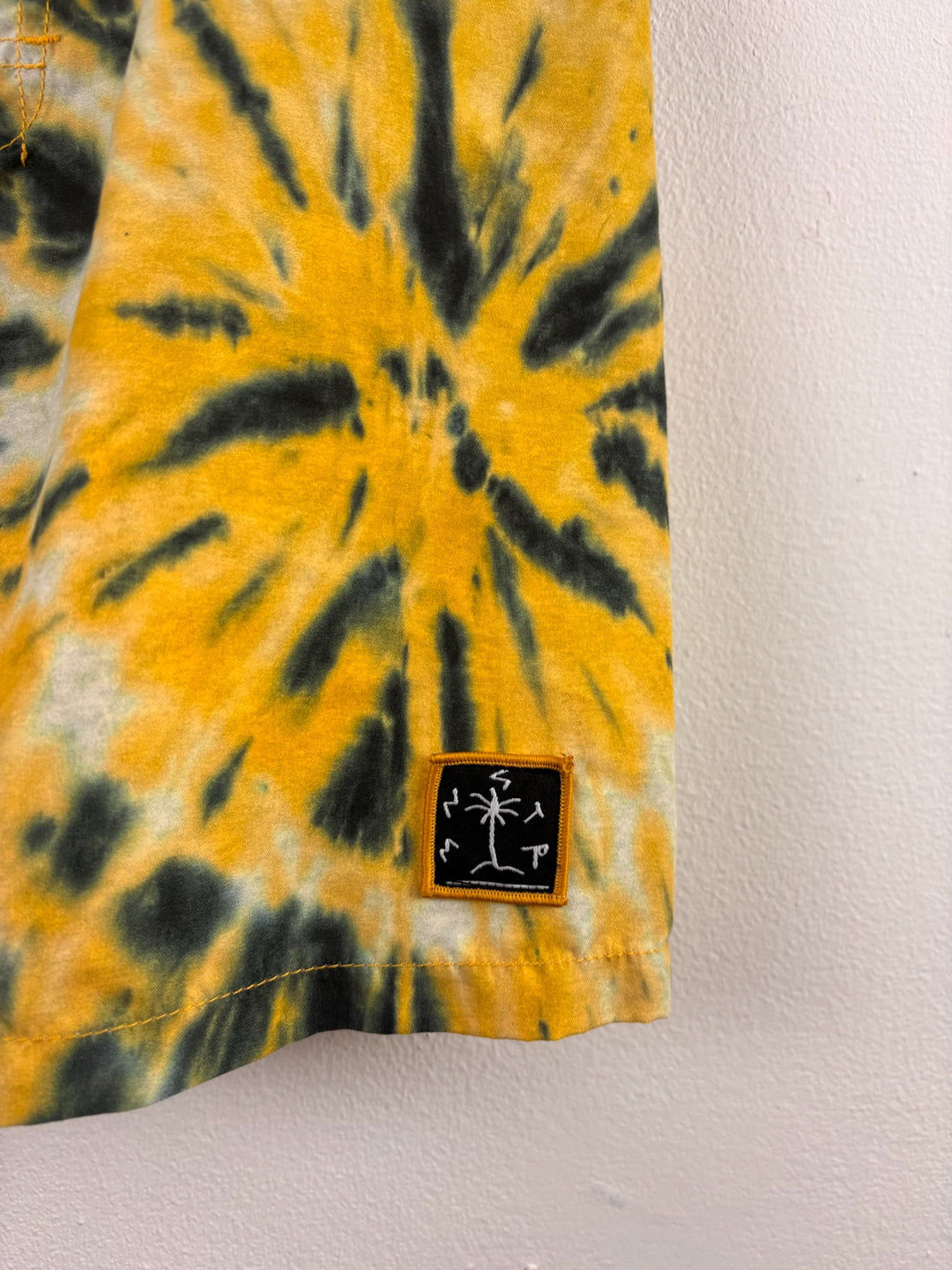 Monster Yellow Black Tie-Dye Shorts 8 Years
