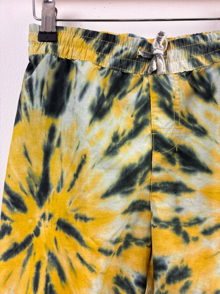 Monster Yellow Black Tie-Dye Shorts 8 Years