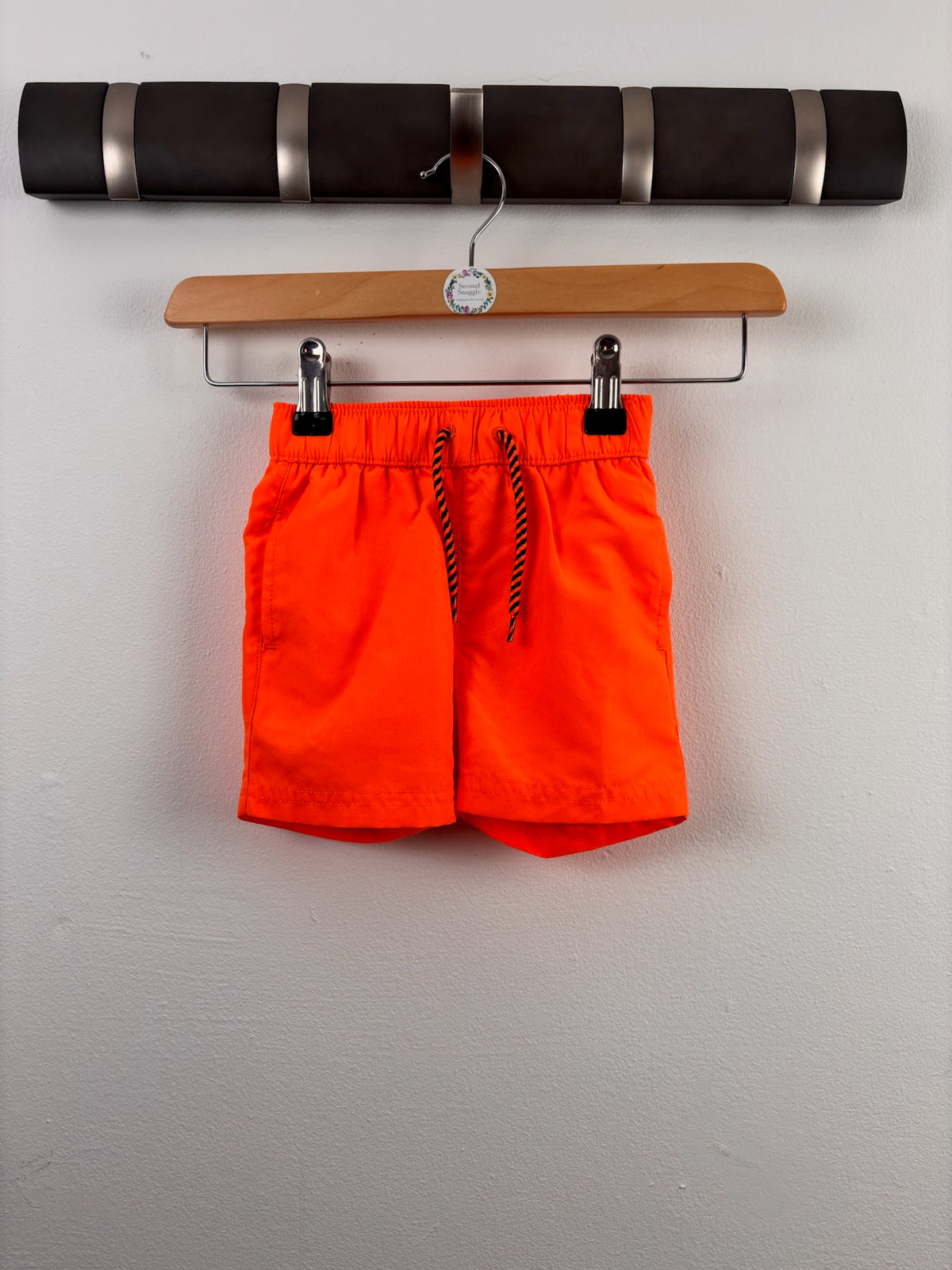 Mothercare Bright Orange Pull-On Shorts 3-6 Months-Swimming-Second Snuggle Preloved