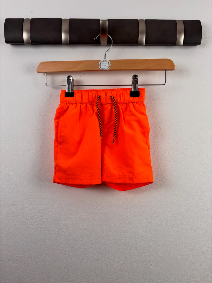Mothercare Bright Orange Pull-On Shorts 3-6 Months