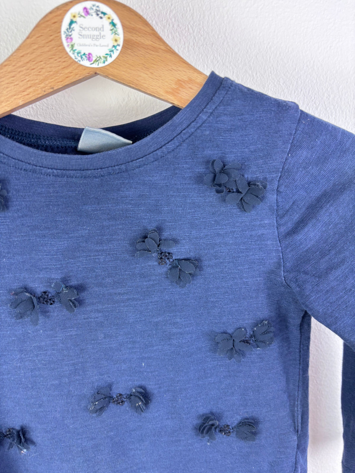 Next Navy Floral Appliqué Top 9-12 Months-Tops-Second Snuggle Preloved