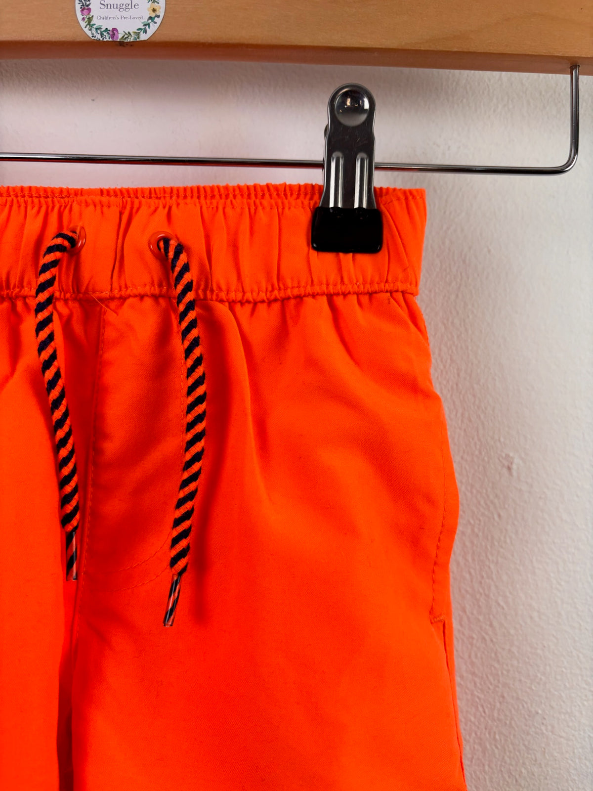 Mothercare Bright Orange Pull-On Shorts 3-6 Months-Swimming-Second Snuggle Preloved