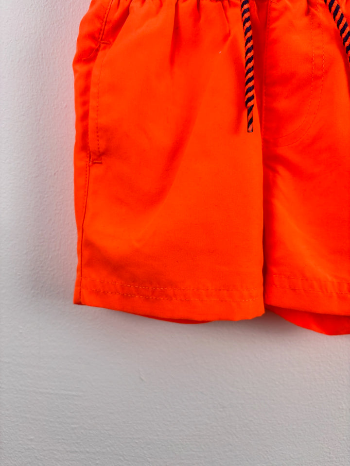 Mothercare Bright Orange Pull-On Shorts 3-6 Months