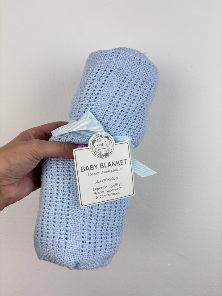 Baby Blue Knitted Blanket New-Blankets-Second Snuggle Preloved