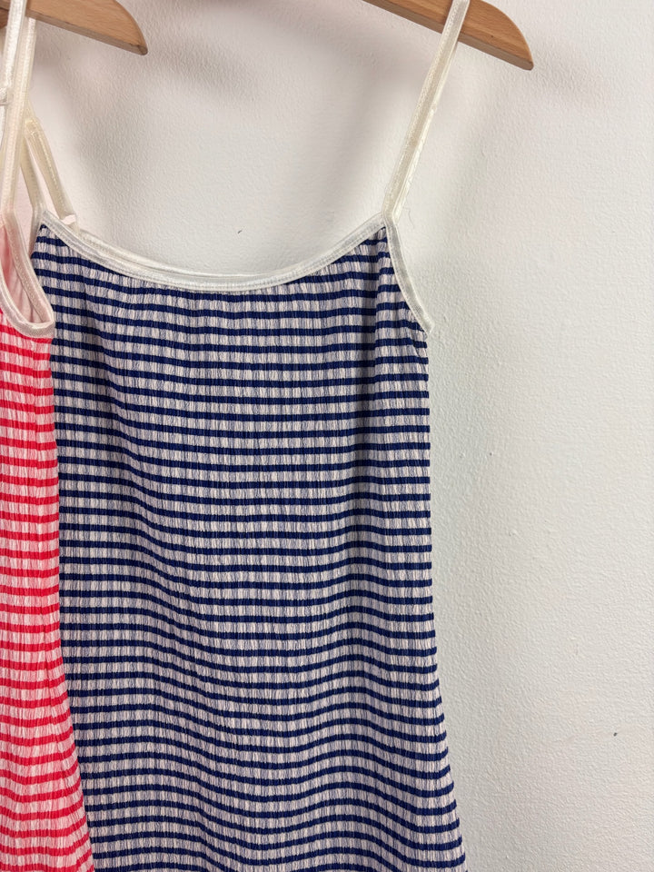 Katie J NYC Red & Navy Striped Cami Dress Set Medium Tween (8-10 Years)