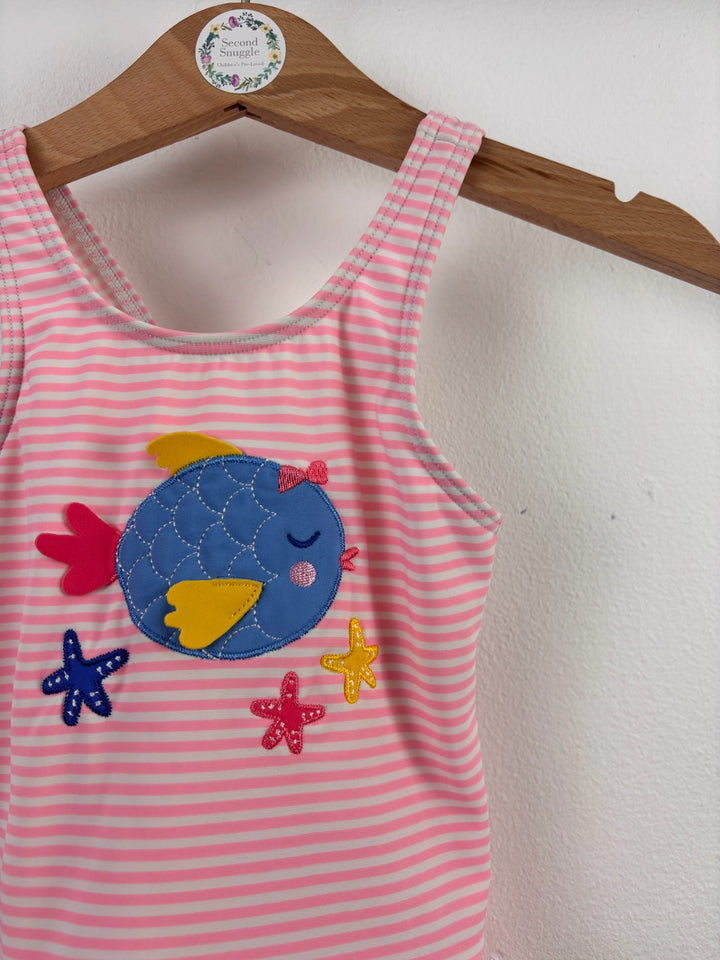 John Lewis Pink Stripe Fish Swimsuit 18-24 Months