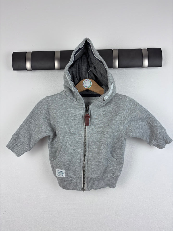 Next Grey Zip Hoodie 3-6 Months-Hoodies-Second Snuggle Preloved