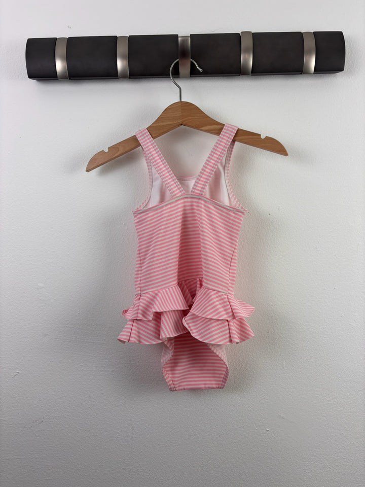John Lewis Pink Stripe Fish Swimsuit 18-24 Months