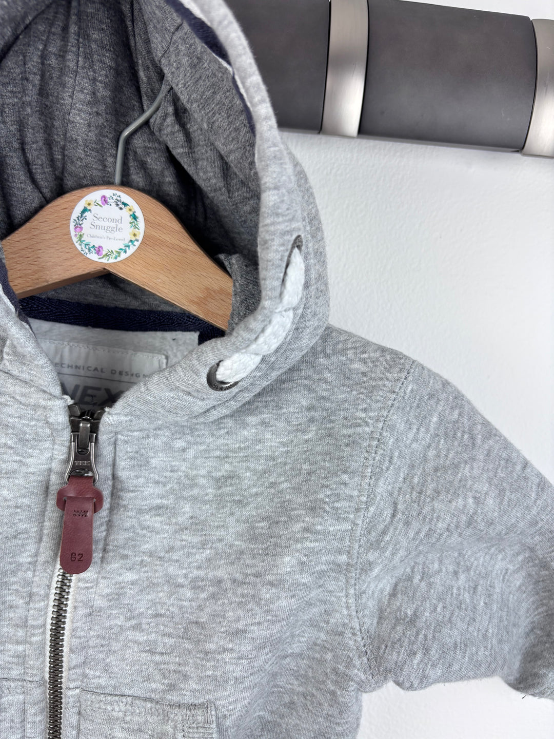 Next Grey Zip Hoodie 3-6 Months-Hoodies-Second Snuggle Preloved