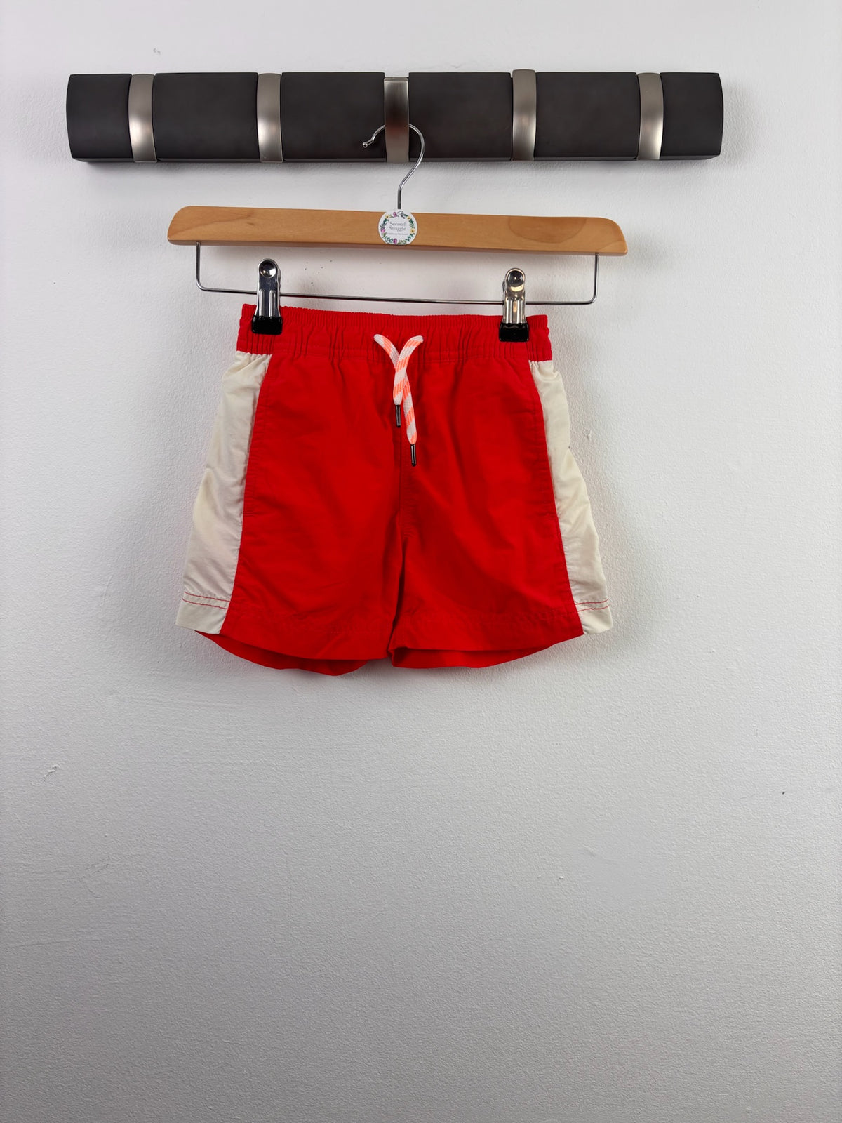 Crewcuts Red Swim Shorts Contrast Panels 3 Years-Swimming-Second Snuggle Preloved