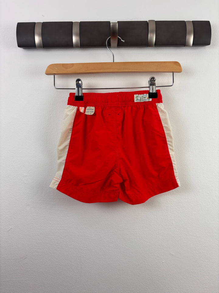Crewcuts Red Swim Shorts Contrast Panels 3 Years