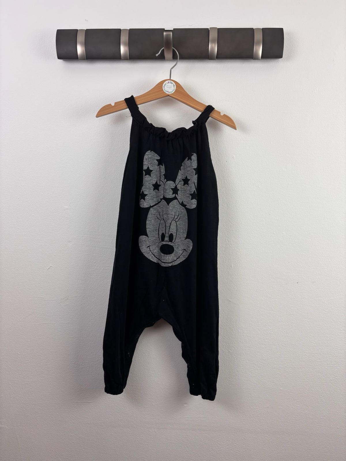 Next Black Minnie Mouse Romper Jumpsuit 12-18 Months-Jump Suits-Second Snuggle Preloved