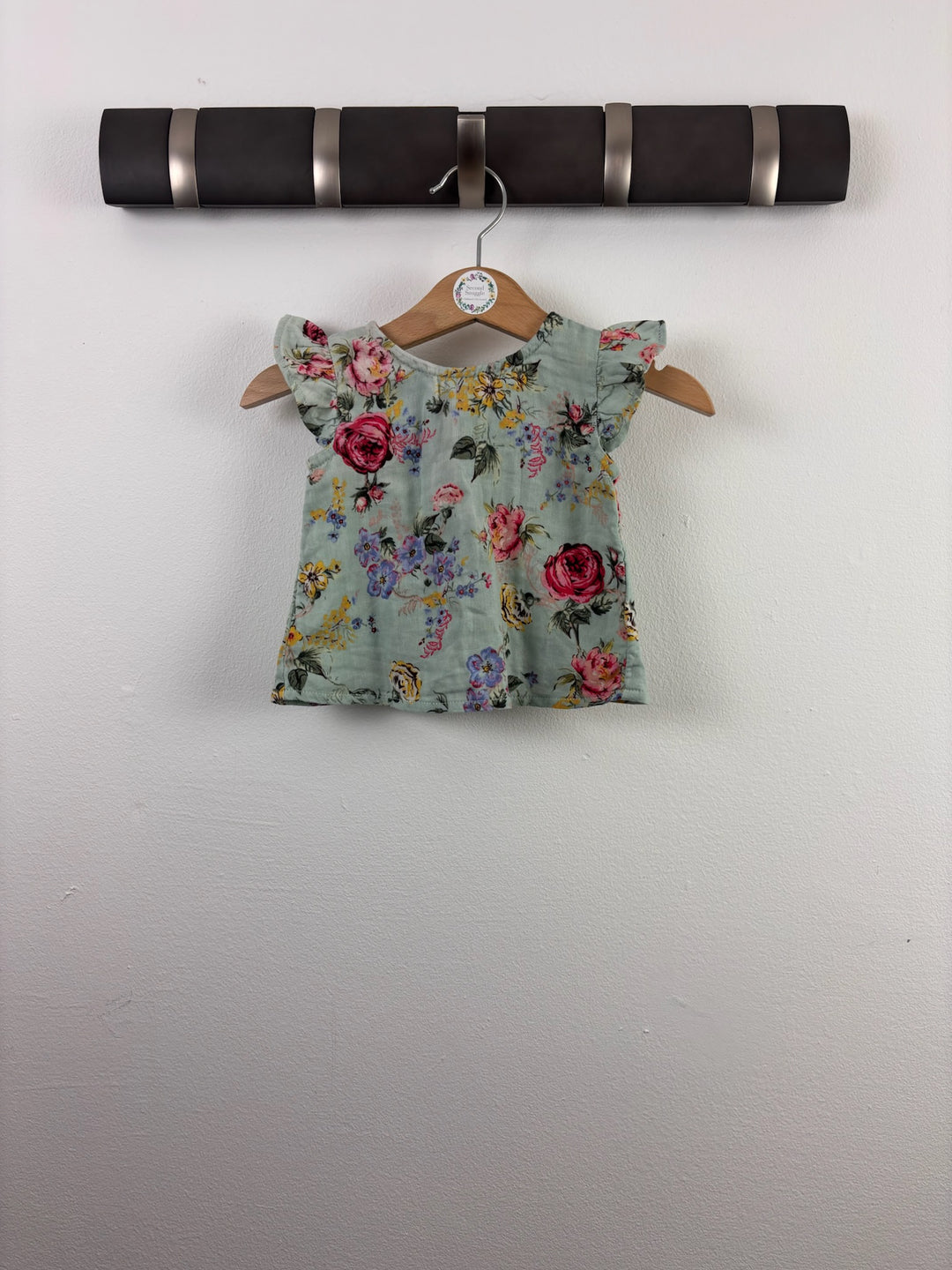 Next Mint Green Floral Frill Top 3-6 Months