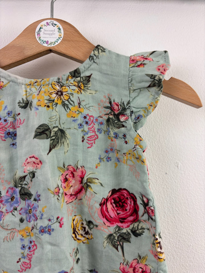 Next Mint Green Floral Frill Top 3-6 Months