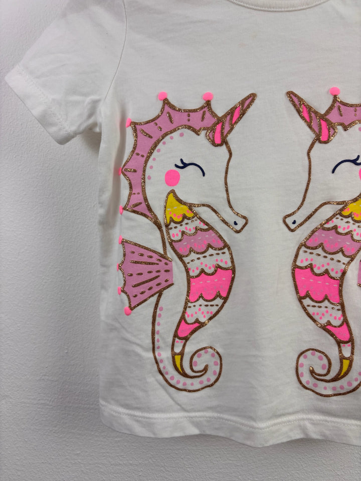 M&S White Seahorse T-Shirt 18-24 Months