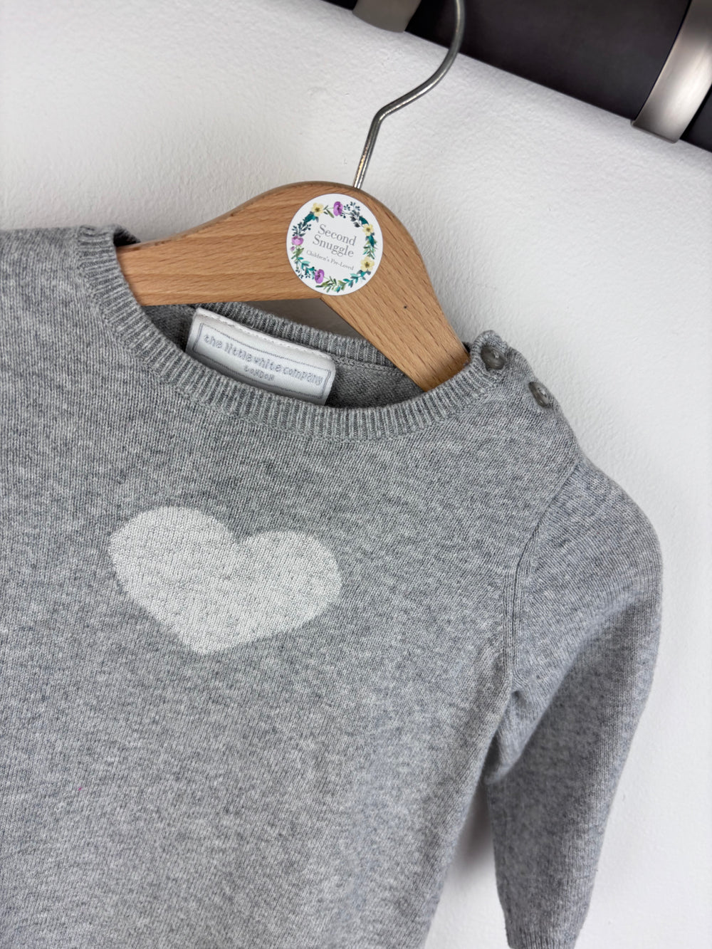 The Little White Company Heart Jumper 3-6 Months-Dresses-Second Snuggle Preloved