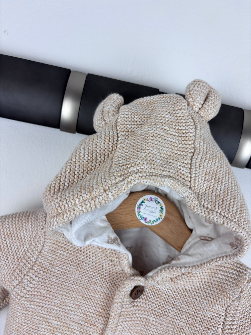 Mothercare Knitted Bear Cardigan 1-3 Months-Cardigans-Second Snuggle Preloved