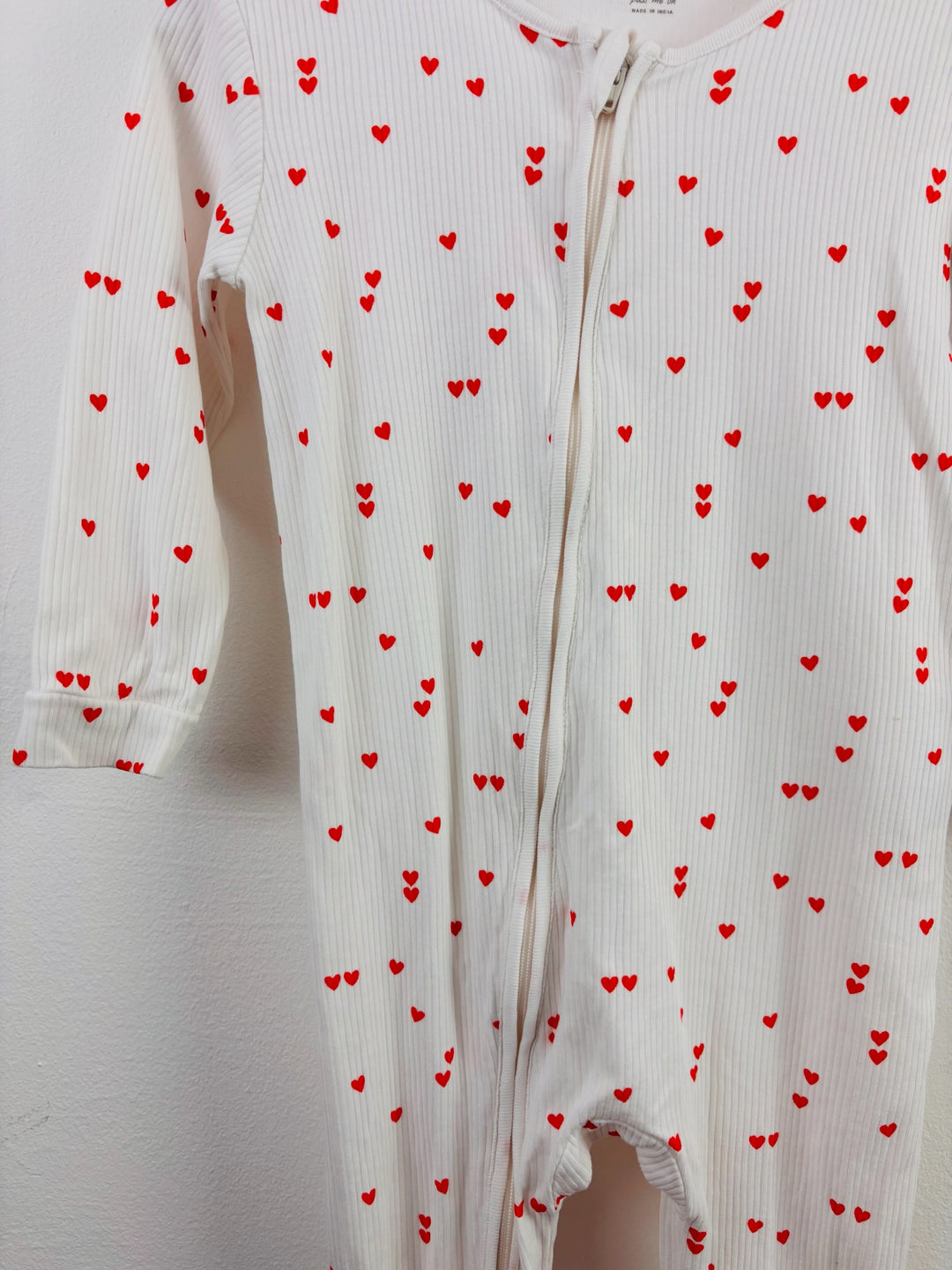 Next White Red Heart Zip Sleepsuit 18-24 Months