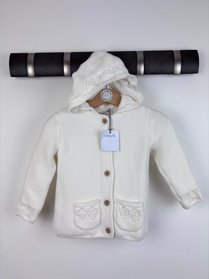 Tu White Knitted Cardigan 9-12 Months-Cardigans-Second Snuggle Preloved