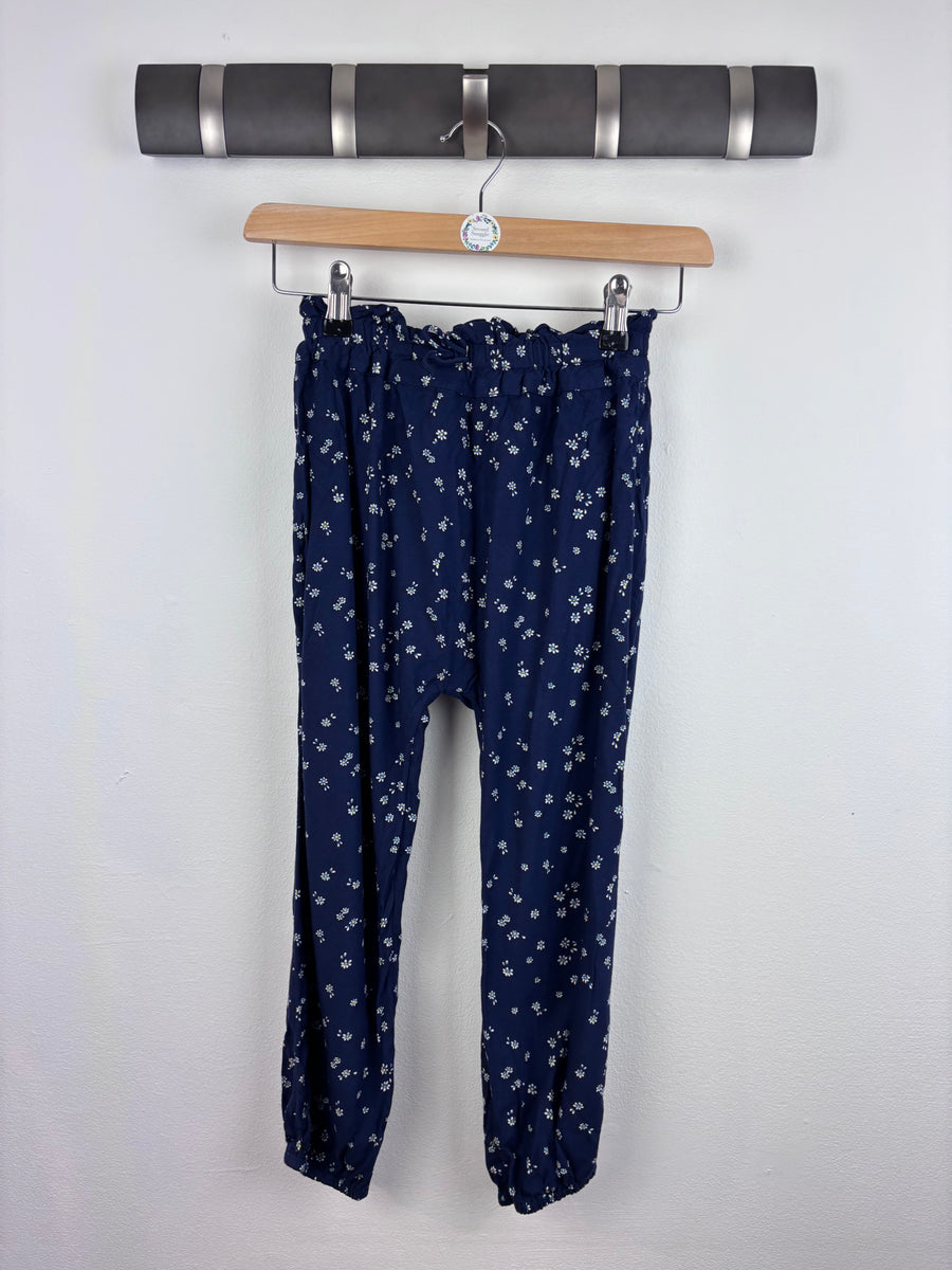 Next Navy Print Trousers 6-7 Years-Trousers-Second Snuggle Preloved