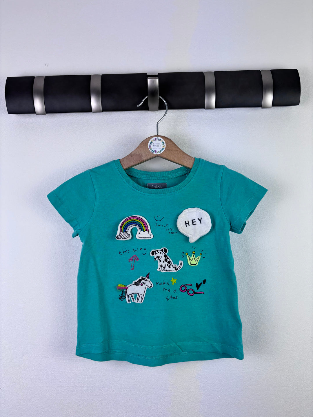 Next Green Slogan and Unicorn T-Shirt 9-12 Months-Tops-Second Snuggle Preloved