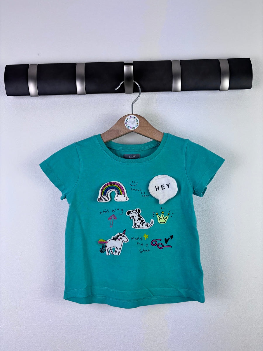 Next Green Slogan and Unicorn T-Shirt 9-12 Months-Tops-Second Snuggle Preloved