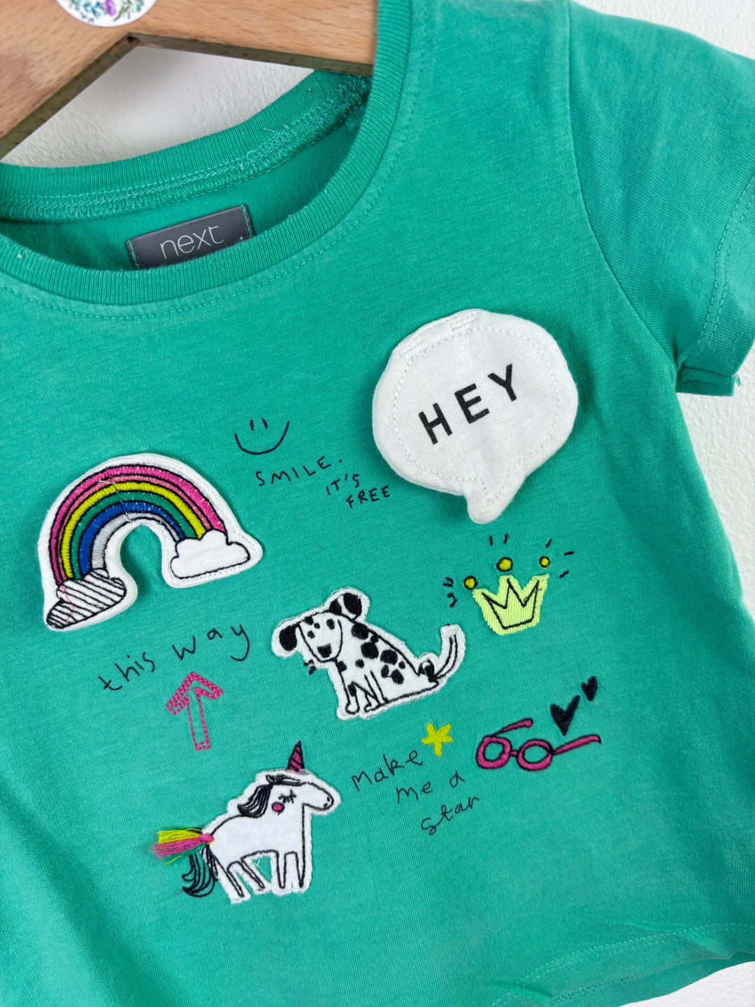 Next Green Slogan and Unicorn T-Shirt 9-12 Months-Tops-Second Snuggle Preloved