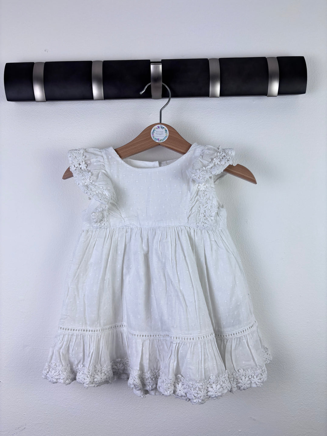 Baby Gap White Broderie Frill Dress 6-12 Months-Dresses-Second Snuggle Preloved