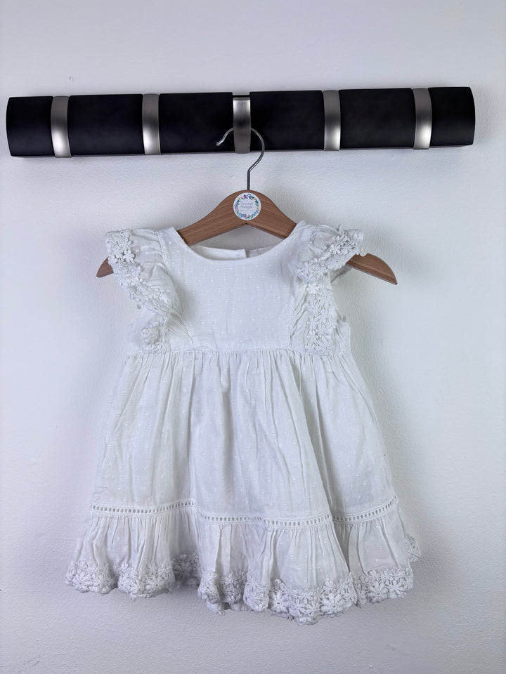 Baby Gap White Broderie Frill Dress 6-12 Months-Dresses-Second Snuggle Preloved
