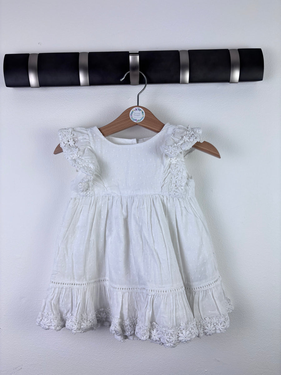 Baby Gap White Broderie Frill Dress 6-12 Months-Dresses-Second Snuggle Preloved