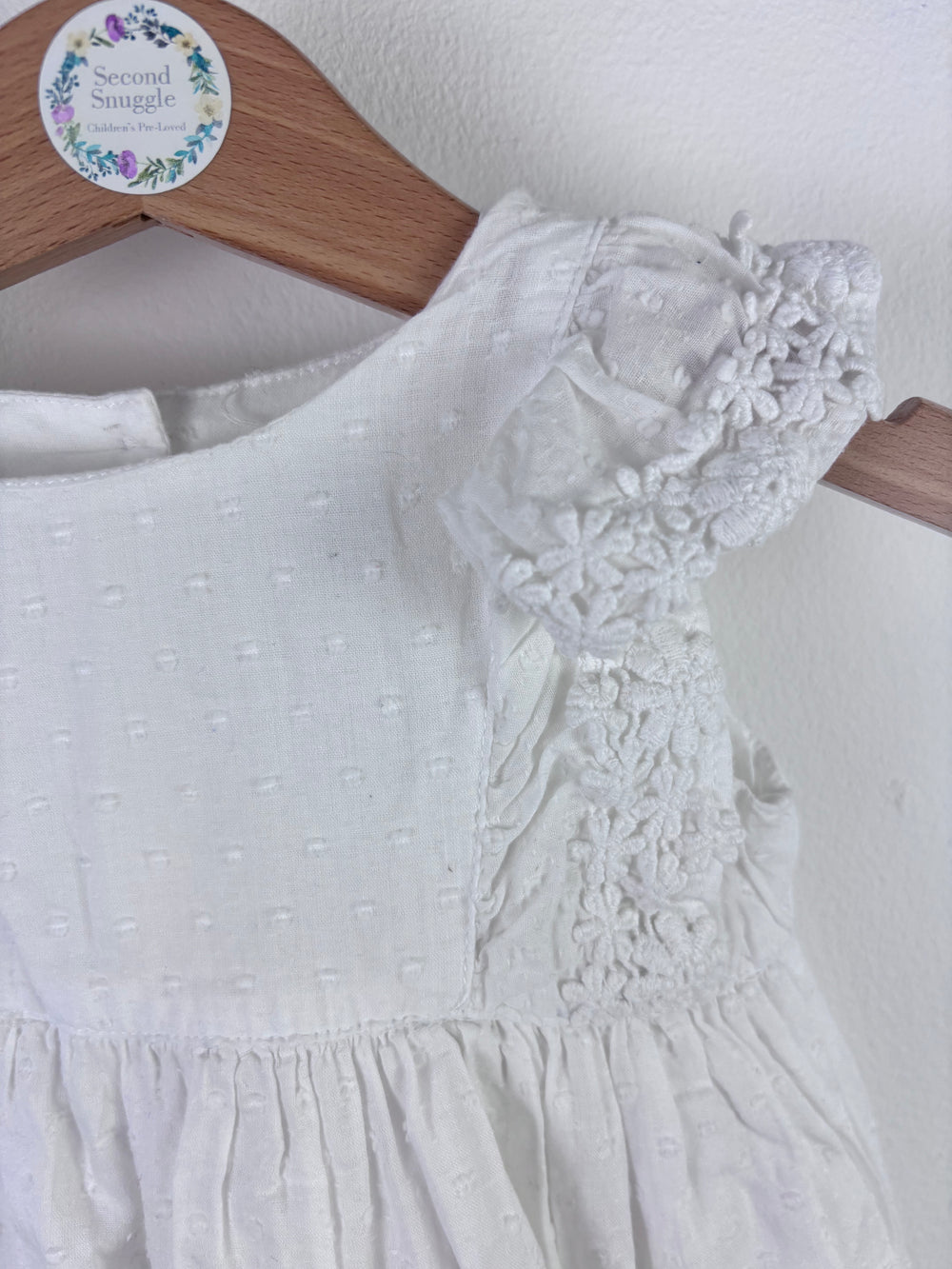 Baby Gap White Broderie Frill Dress 6-12 Months-Dresses-Second Snuggle Preloved