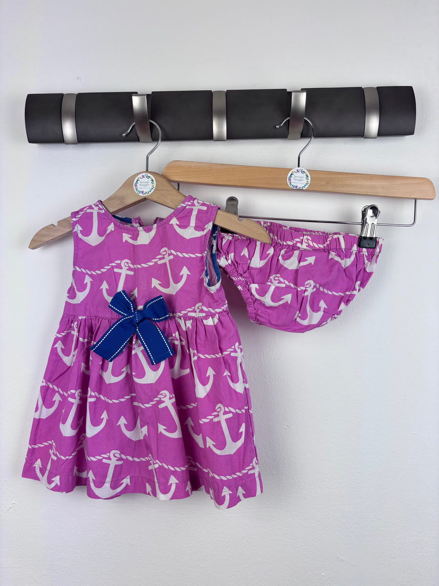 Kite Anchor Print Dress and Bloomers 3-6 Months-Dresses-Second Snuggle Preloved