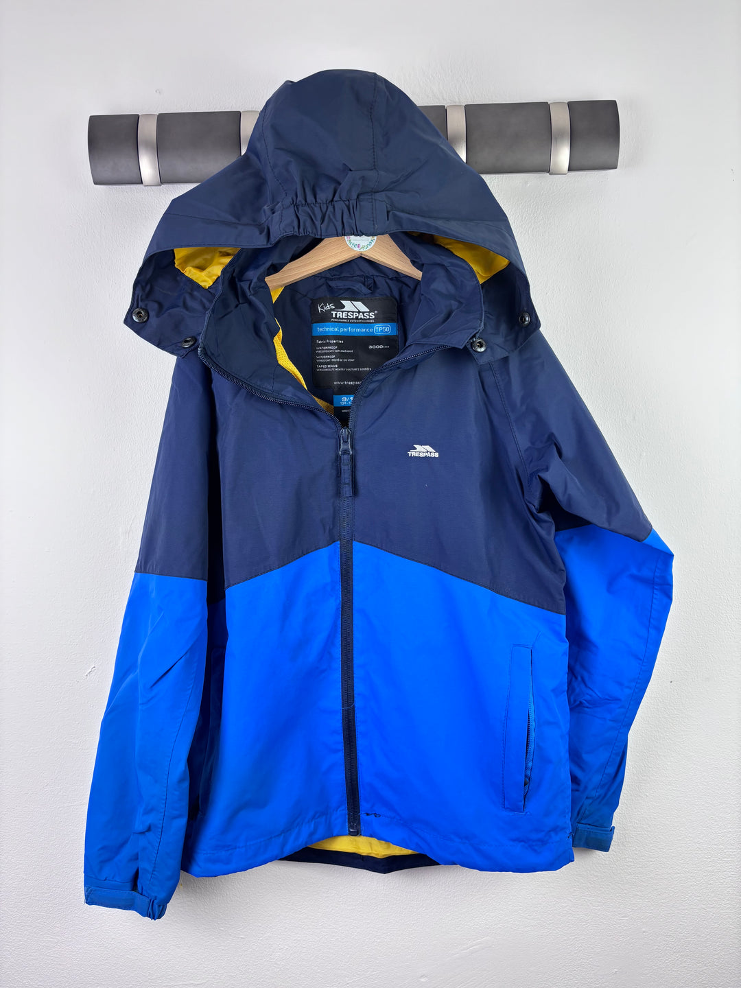 Trespass Blue Colour Block Waterproof Jacket 9-10 Years-Coats-Second Snuggle Preloved