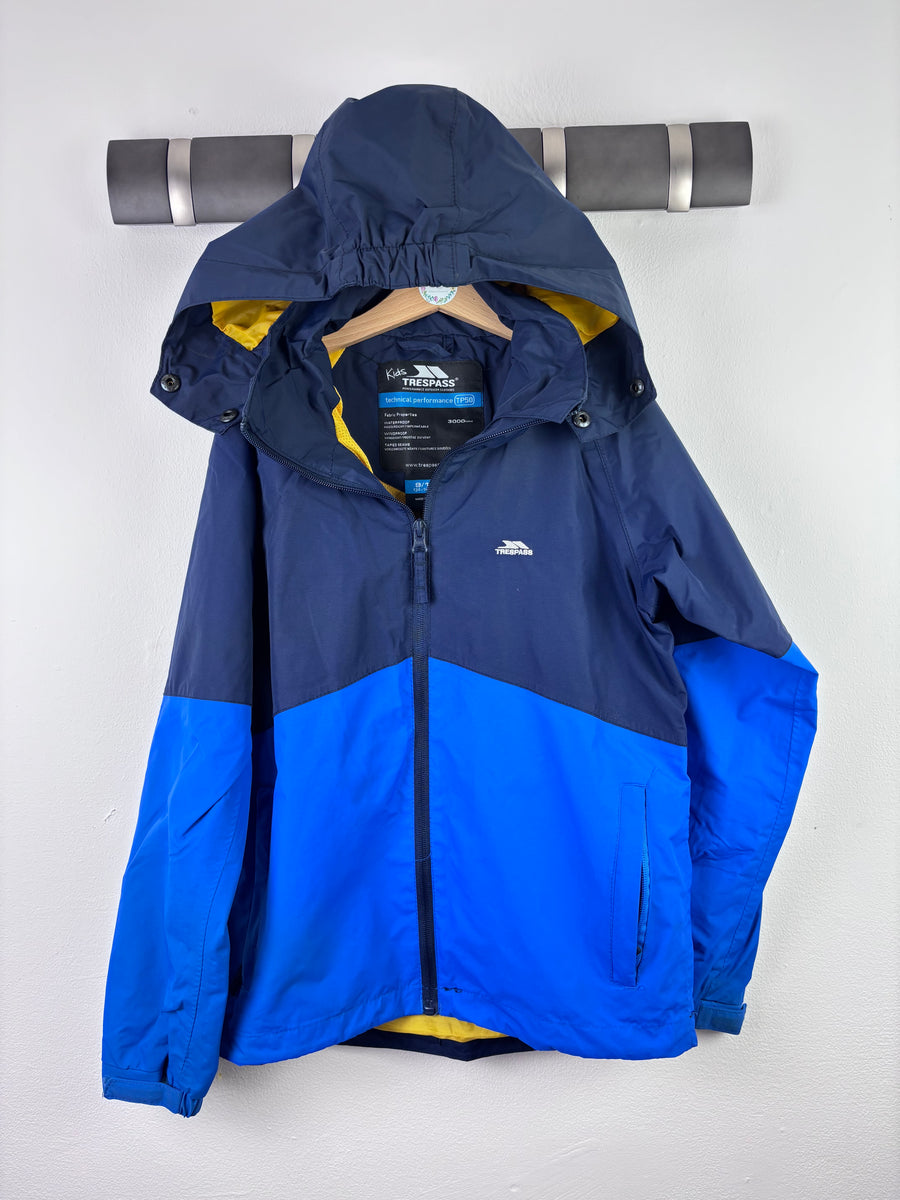 Trespass Blue Colour Block Waterproof Jacket 9-10 Years-Coats-Second Snuggle Preloved