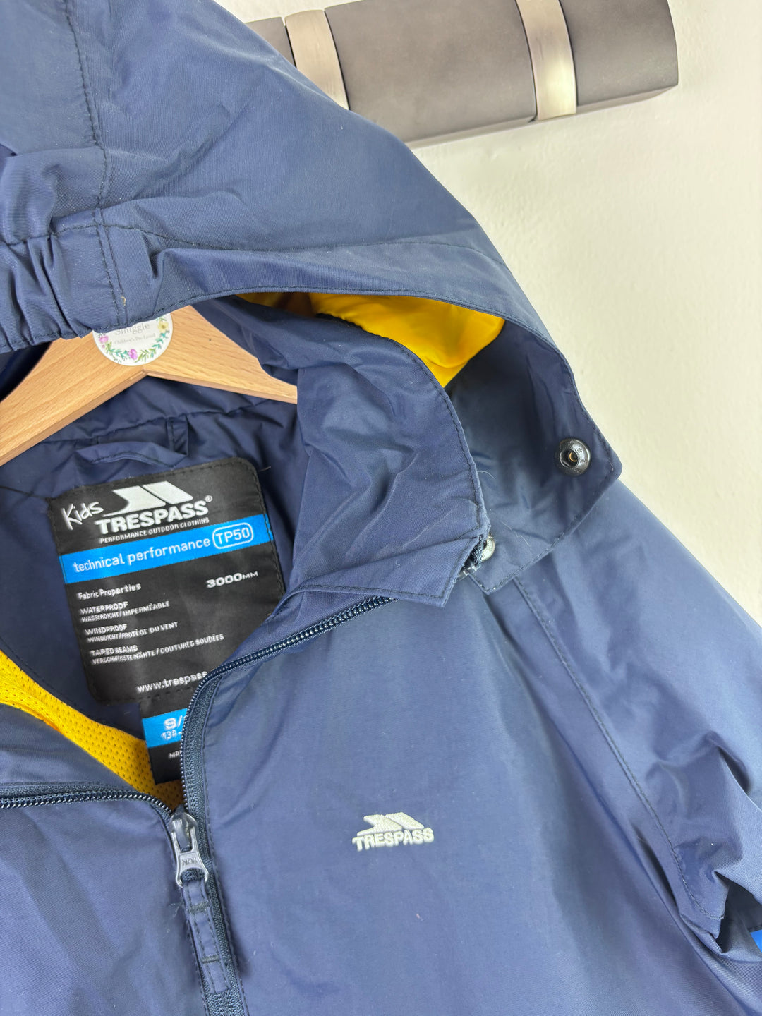 Trespass Blue Colour Block Waterproof Jacket 9-10 Years-Coats-Second Snuggle Preloved
