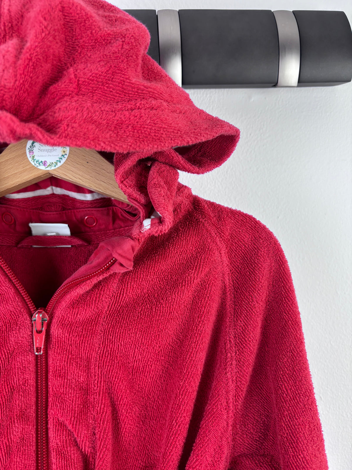 Polarn O. Pyret Red Hooded Towelling Robe 1-2 Years-Swimming-Second Snuggle Preloved