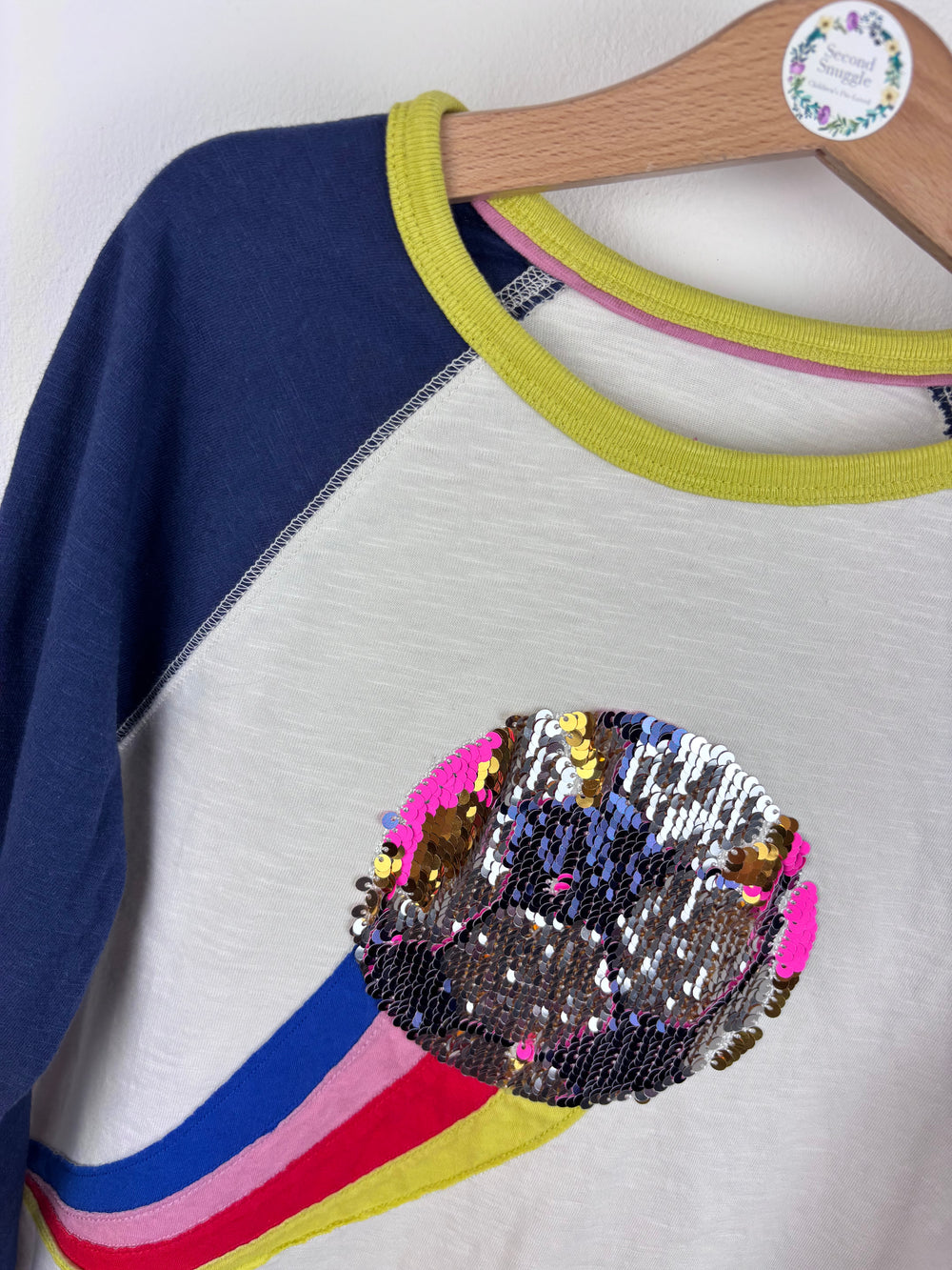 Boden Sequin Football Top 9-10 Years-Tops-Second Snuggle Preloved